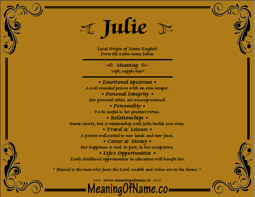 Julie - Meaning of Name
