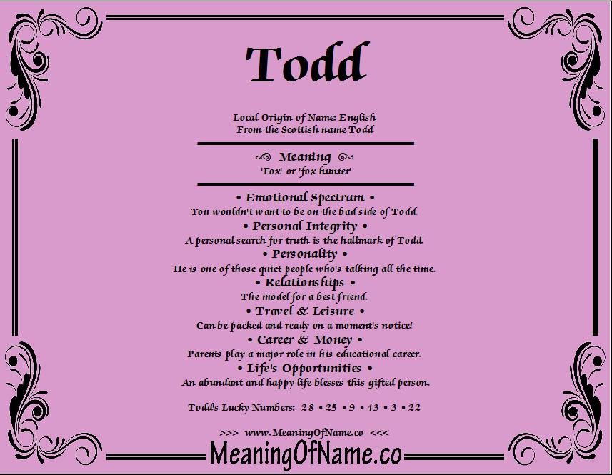 Todd - Meaning of Name