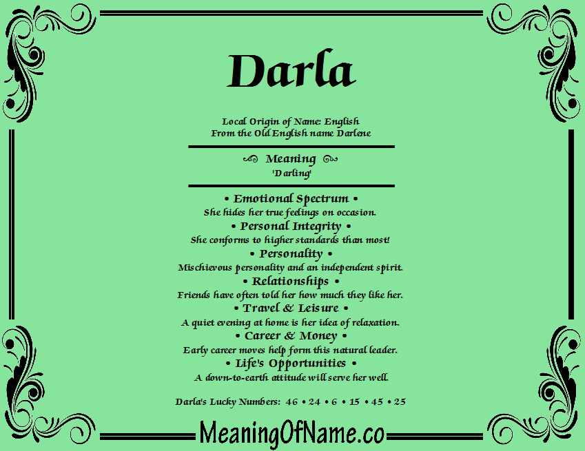 Darla - Meaning of Name