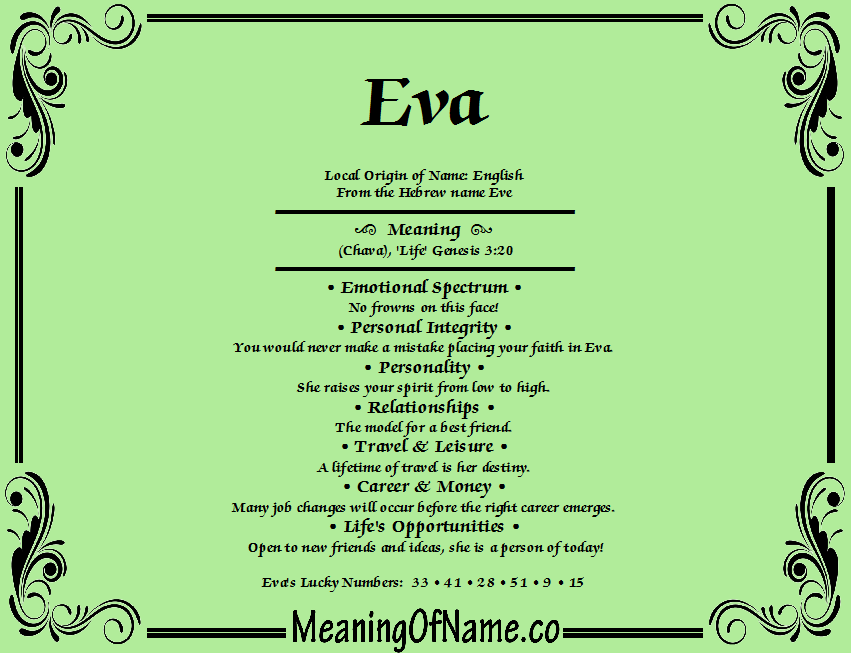 Eva - Meaning of Name