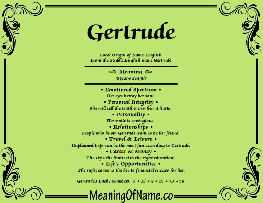Gertrude - Meaning of Name