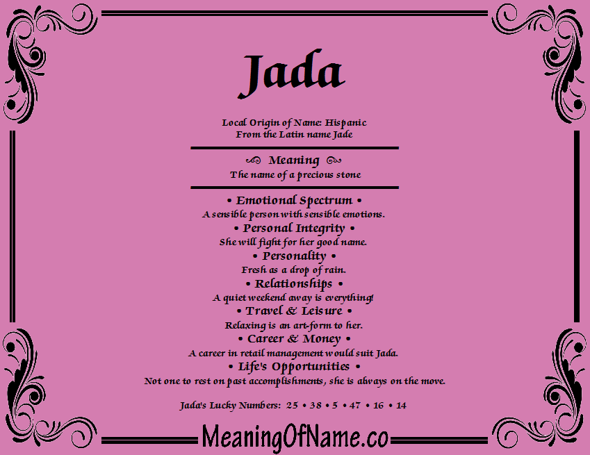 Is Jada a good name?