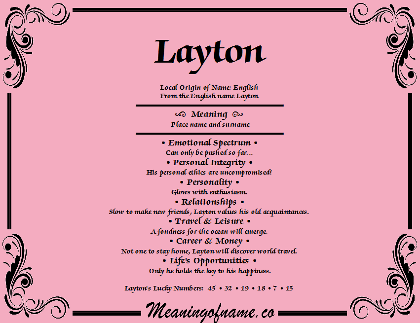 Layton - Meaning of Name