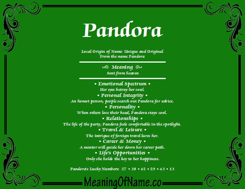 Pandora - Meaning of Name
