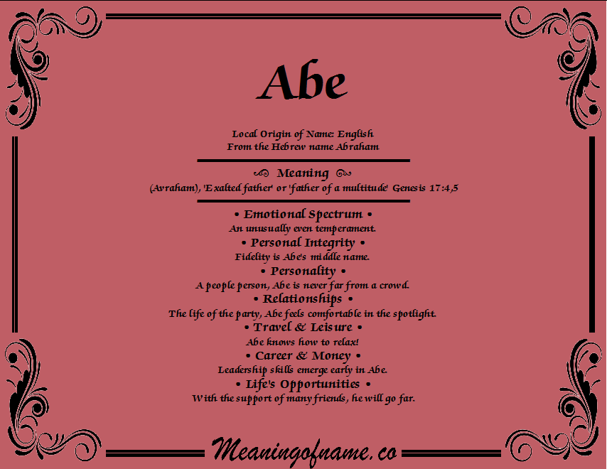 Abe - Meaning of Name
