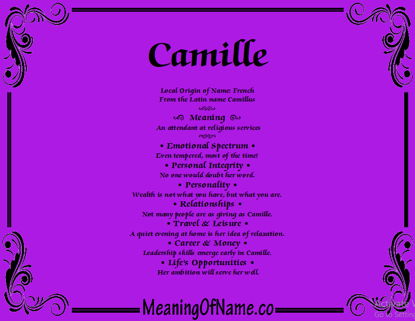 Camille - Meaning of Name