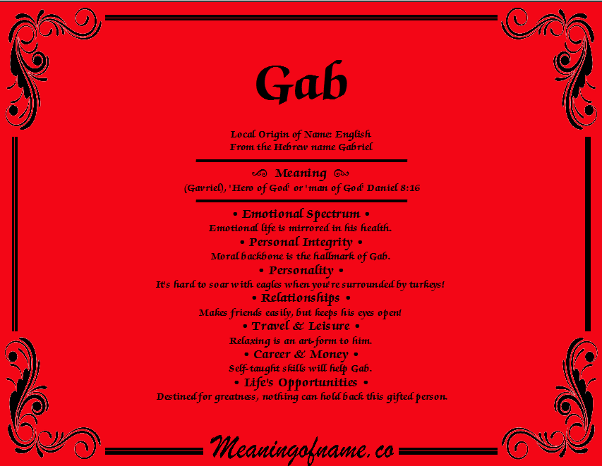 Meaning gab English to