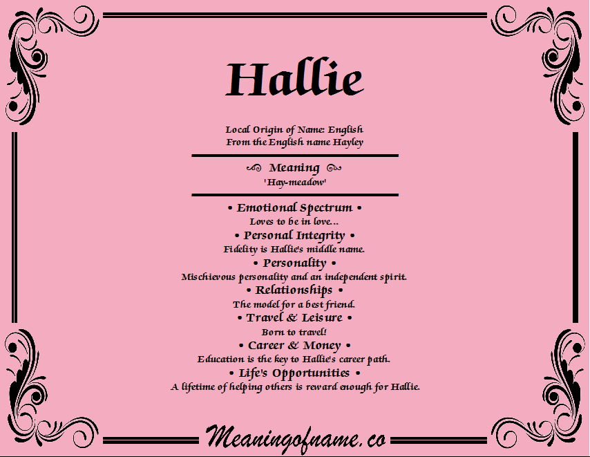 Hallie - Meaning of Name