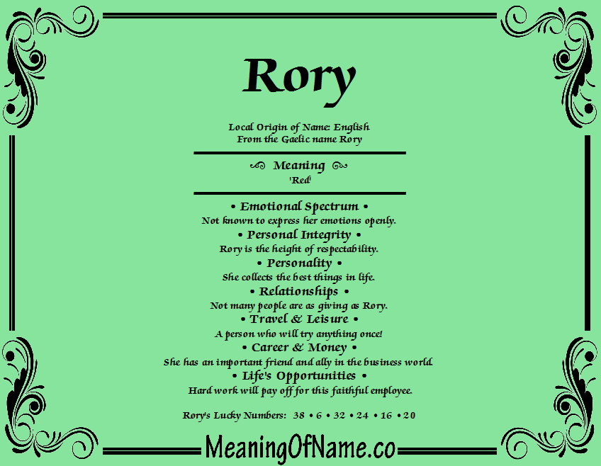 Rory - Meaning of Name
