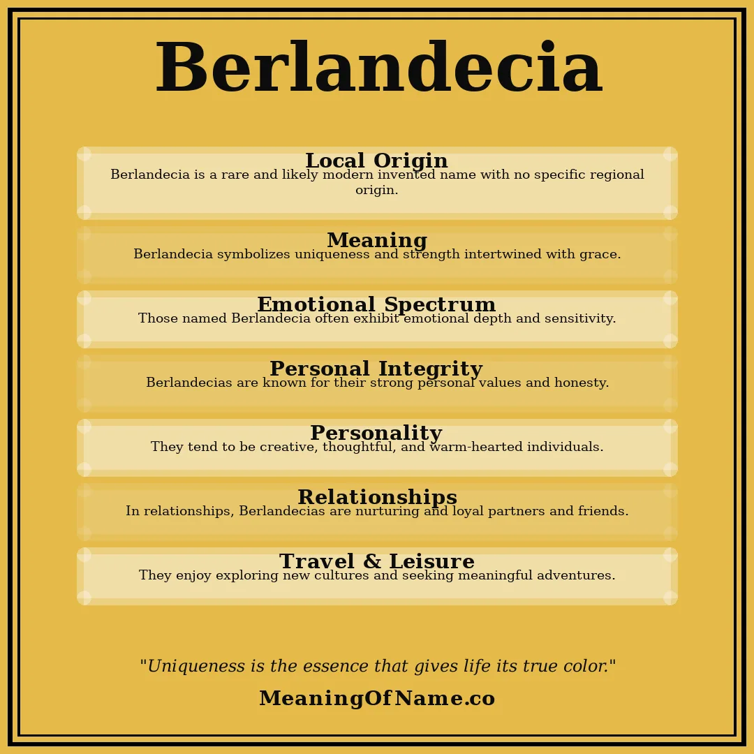 Berlandecia name meaning poster