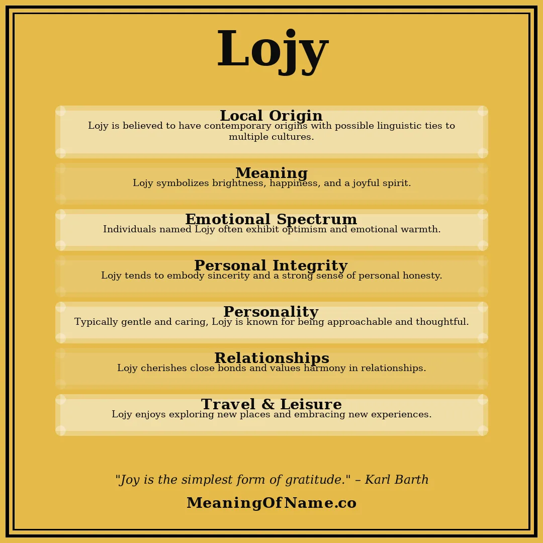 Lojy name meaning poster