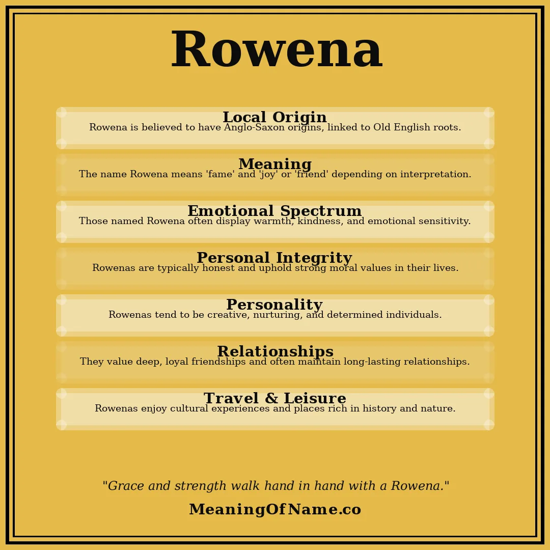 Rowena name meaning poster