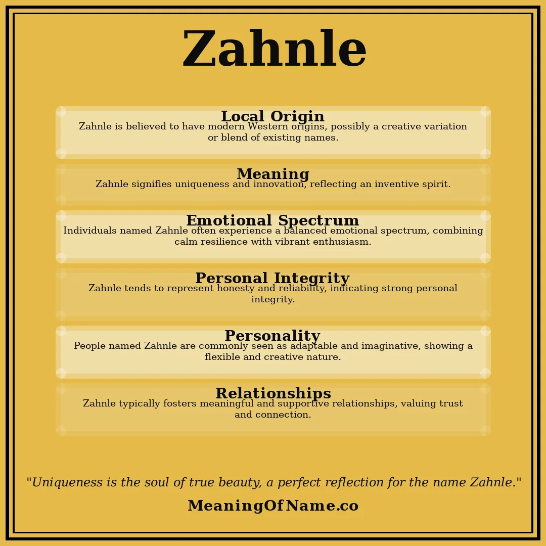Zahnle name meaning poster