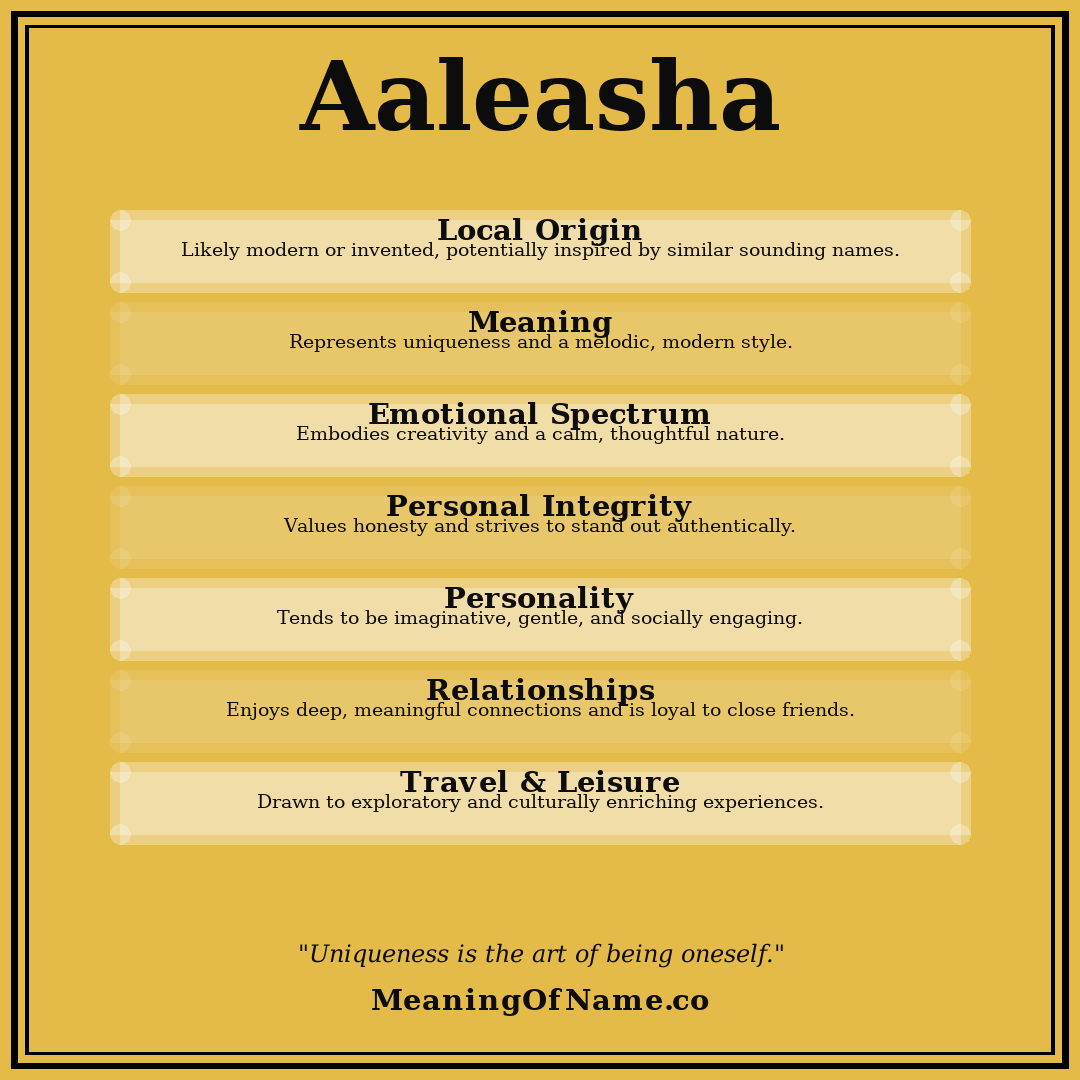 Aaleasha name meaning poster