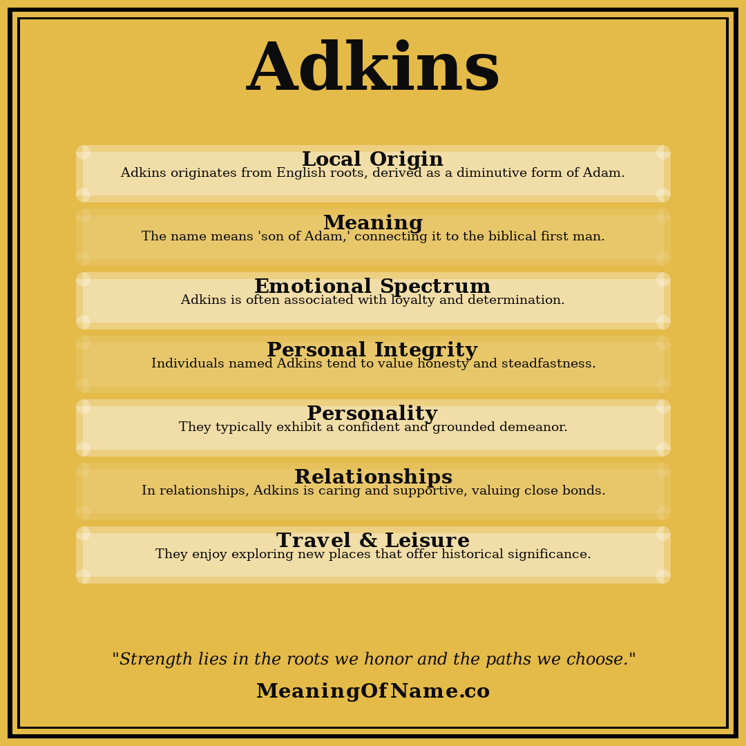 Adkins name meaning poster