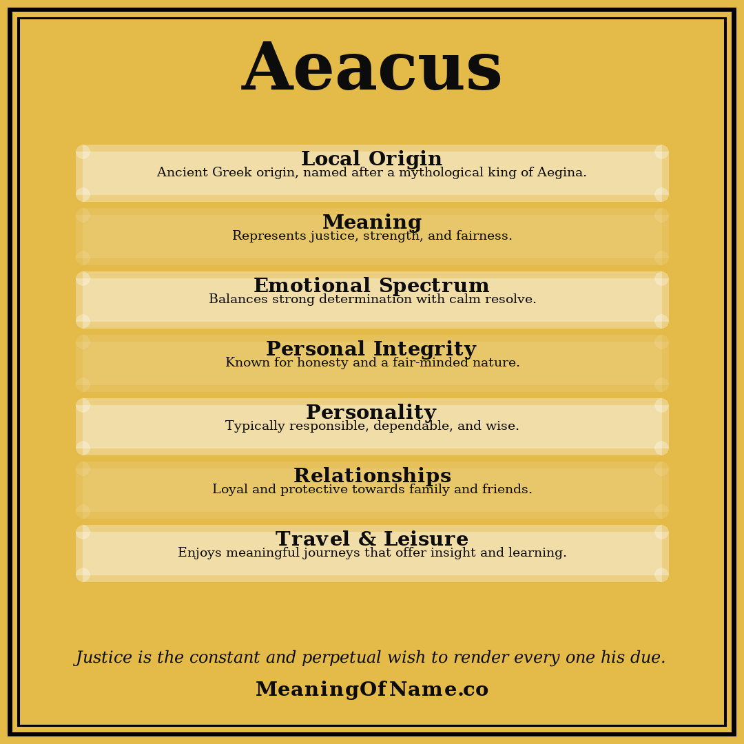 Aeacus name meaning poster