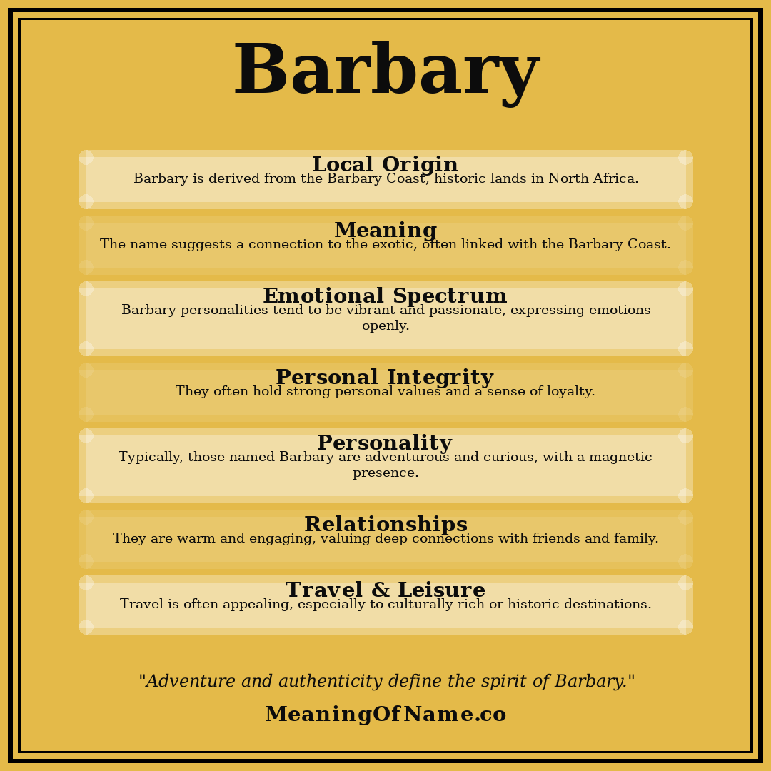 Barbary name meaning poster