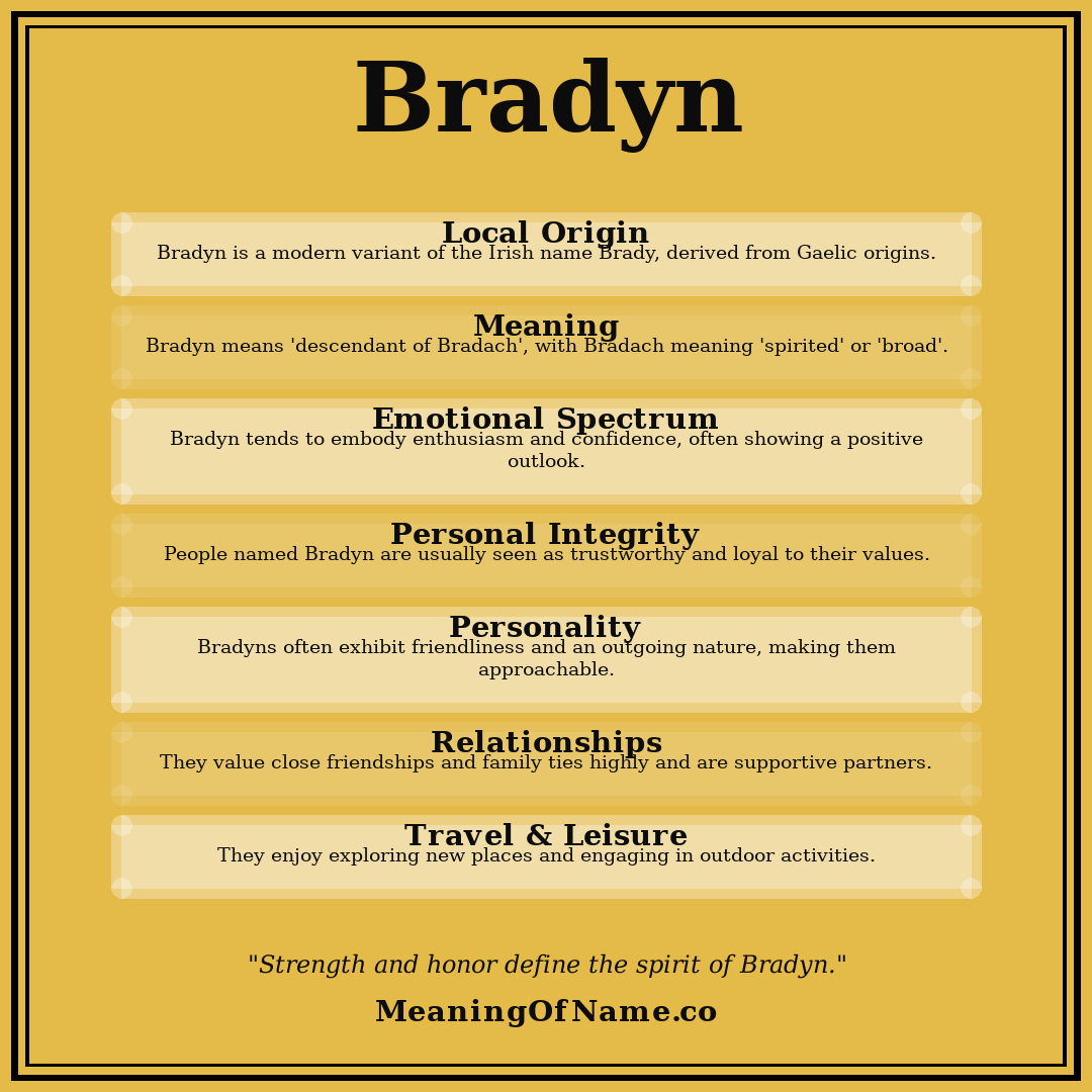 Bradyn name meaning poster