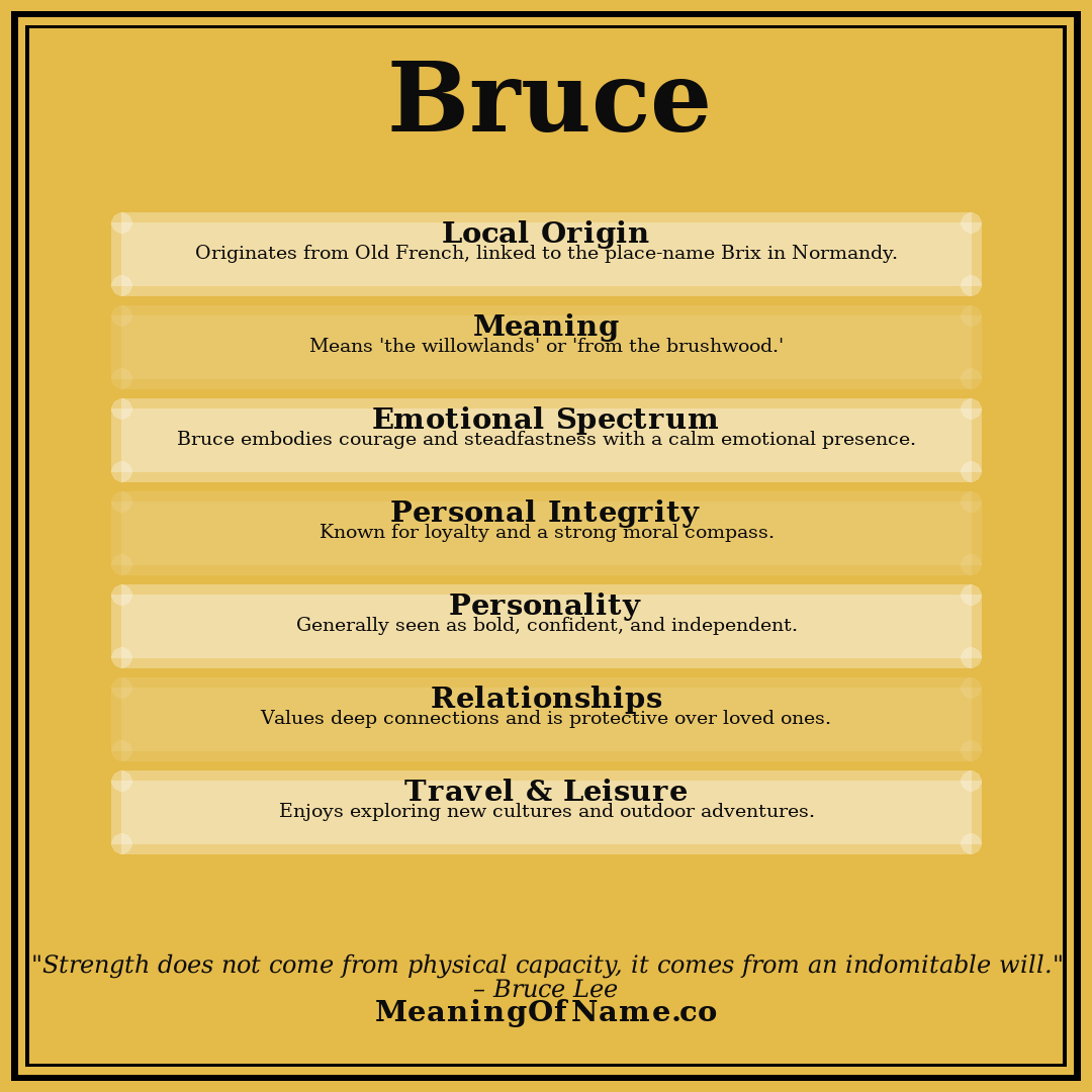 Bruce name meaning poster