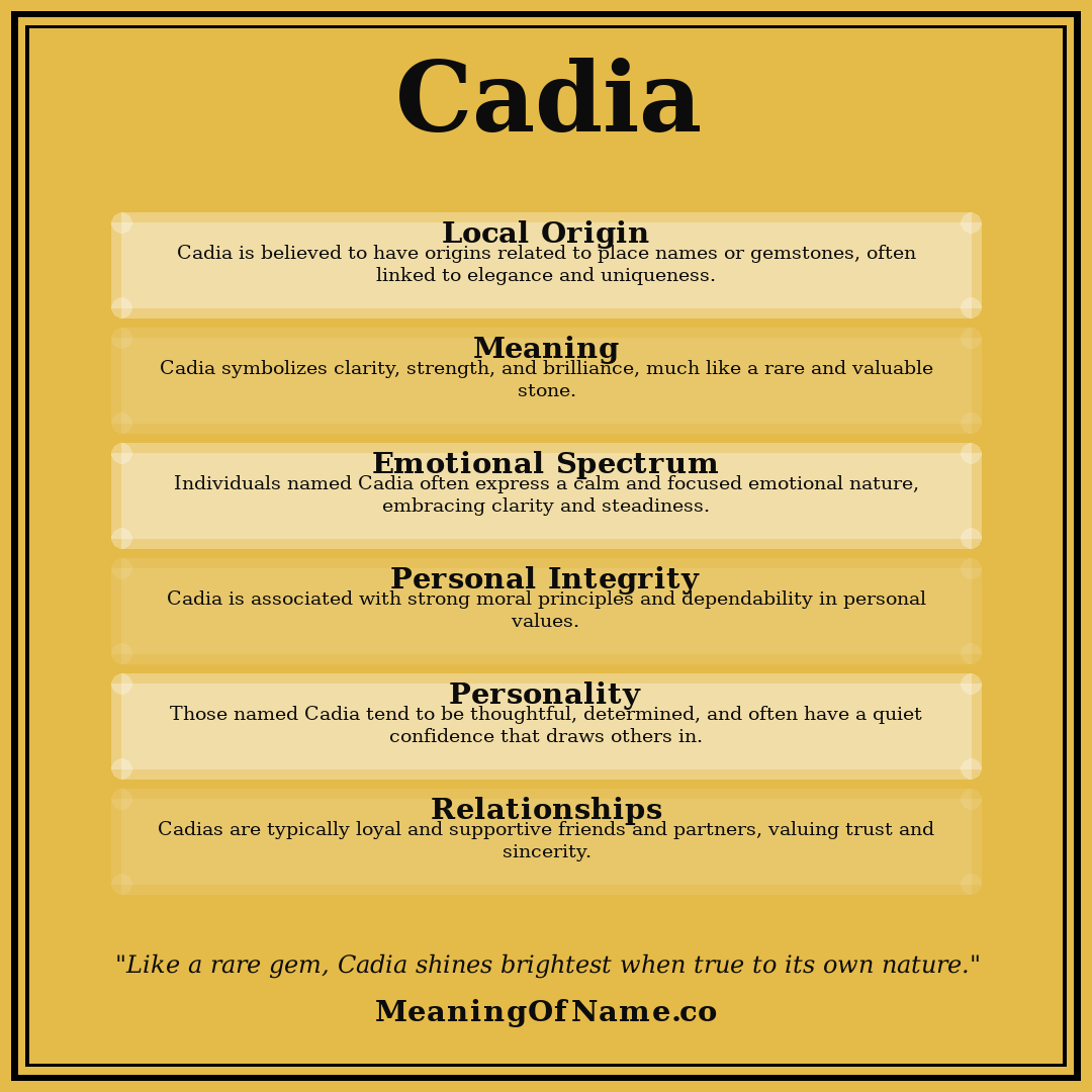 Cadia name meaning poster