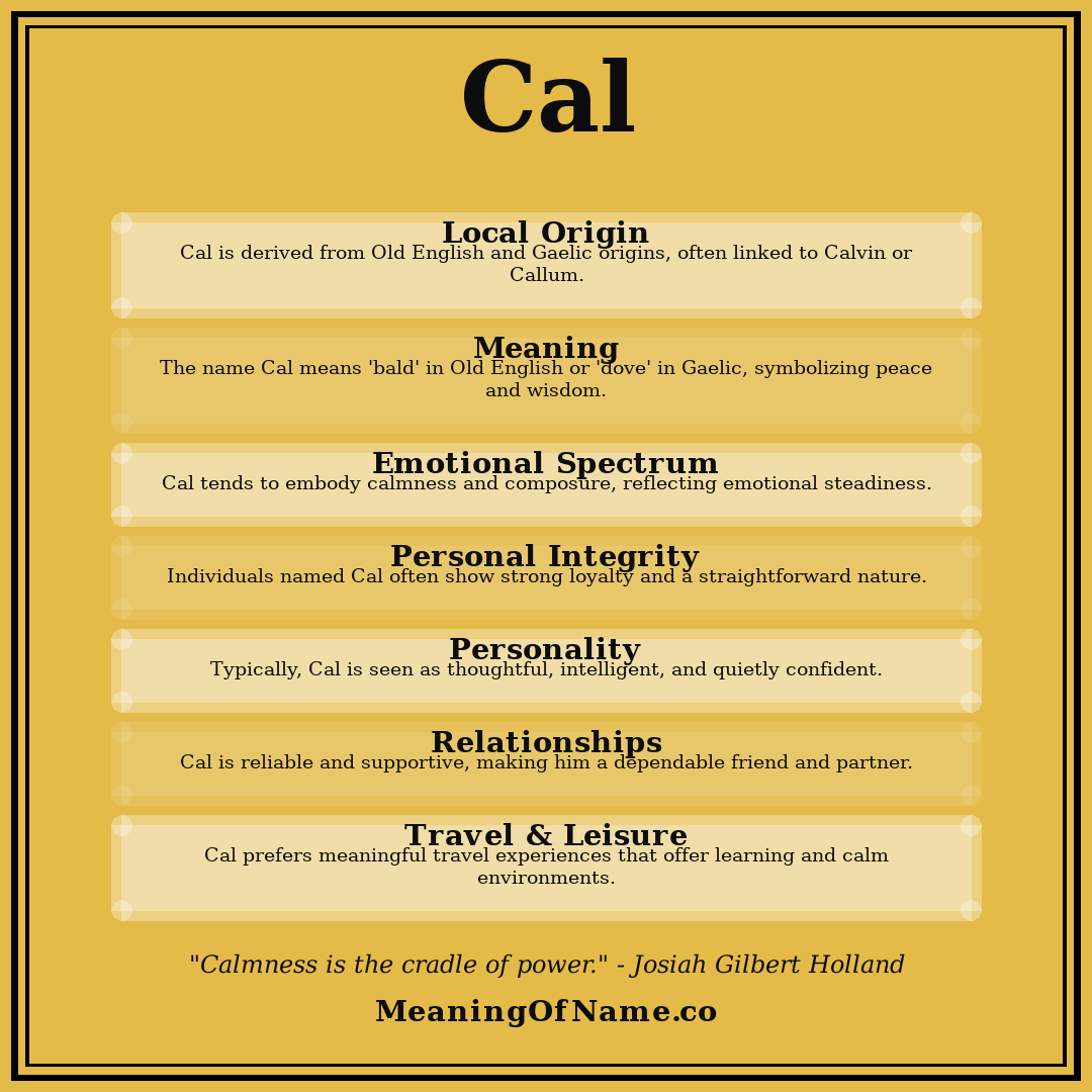 Cal name meaning poster