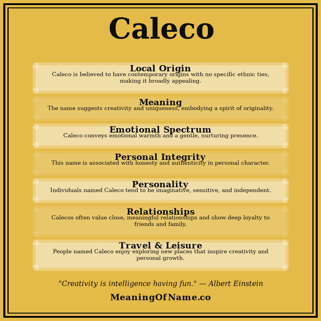 Caleco name meaning poster