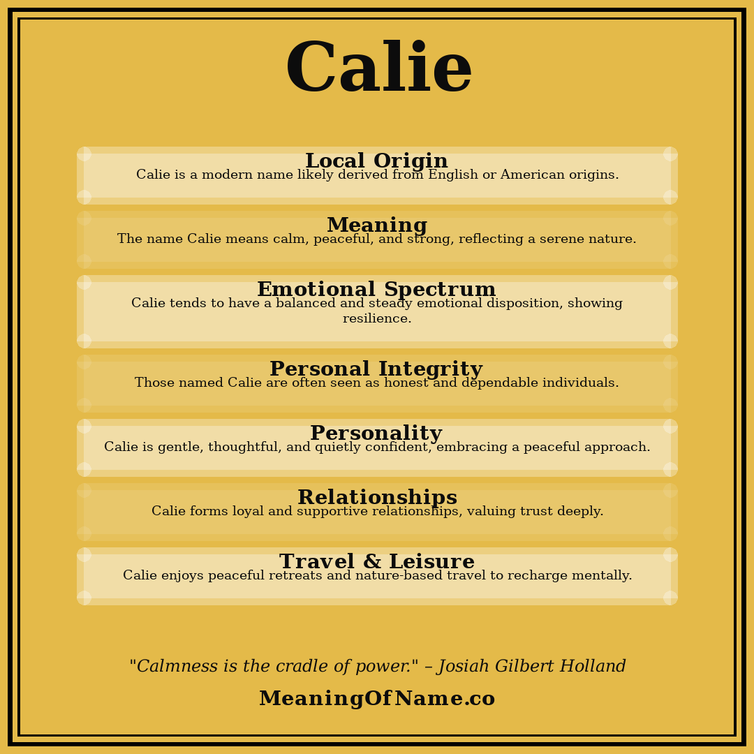 Calie name meaning poster