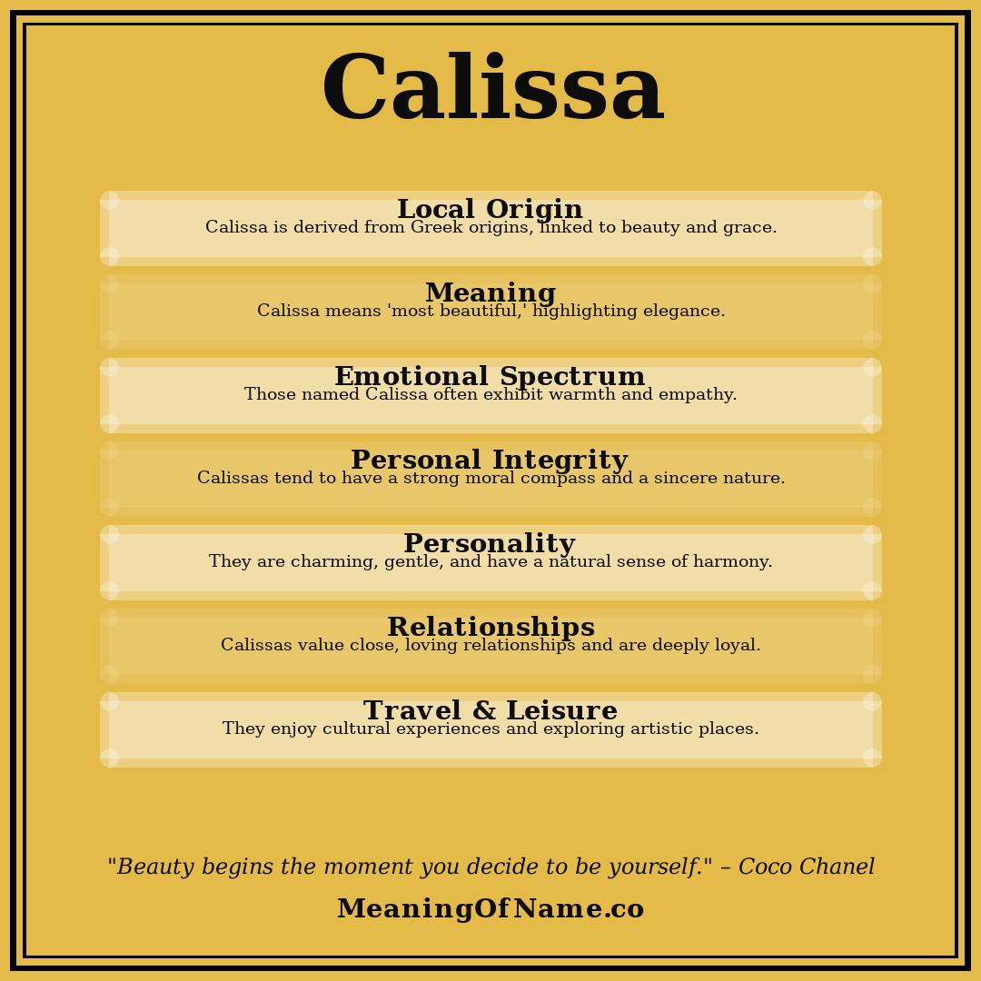 Calissa name meaning poster