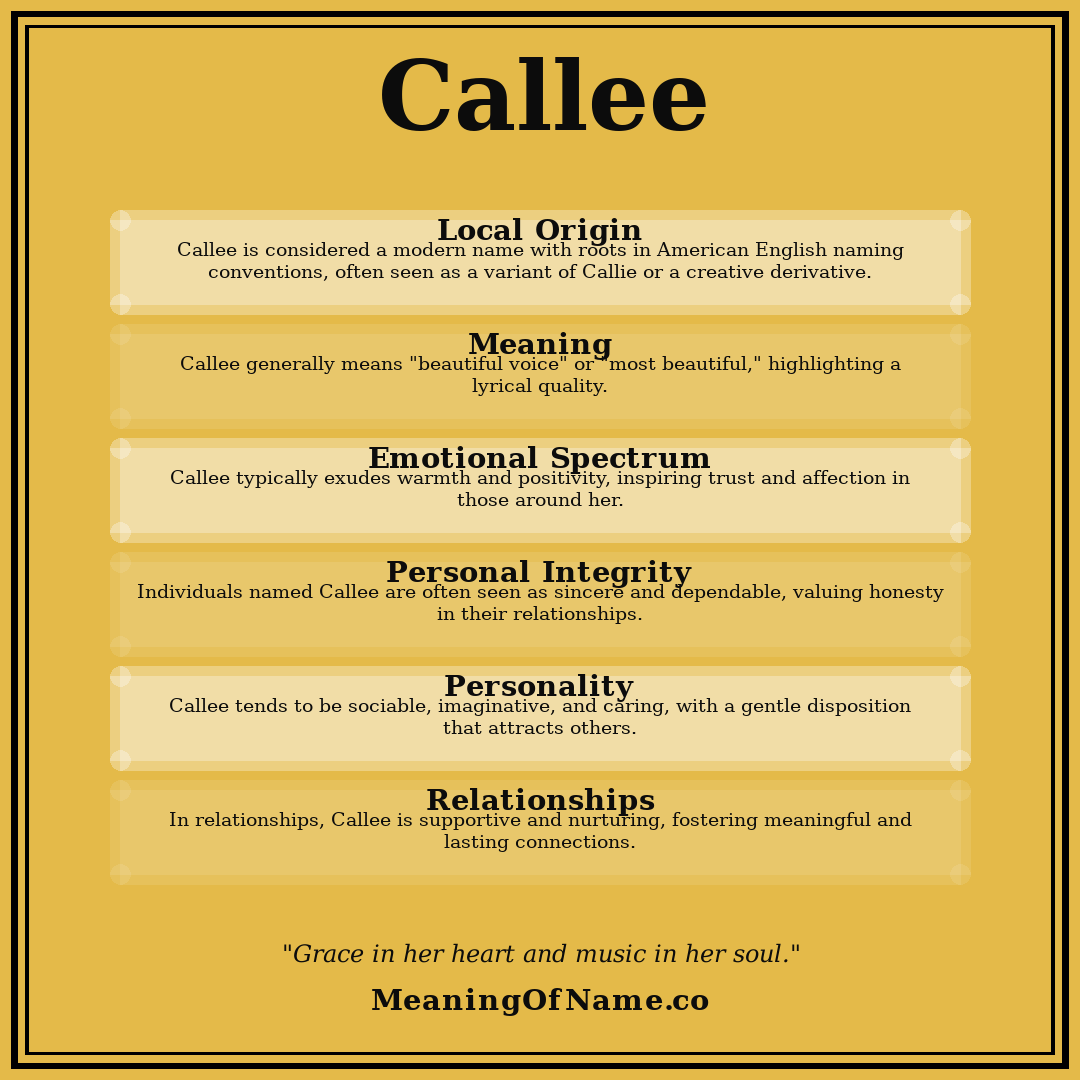 Callee name meaning poster