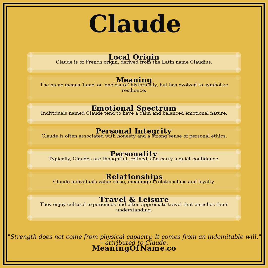 Claude name meaning poster