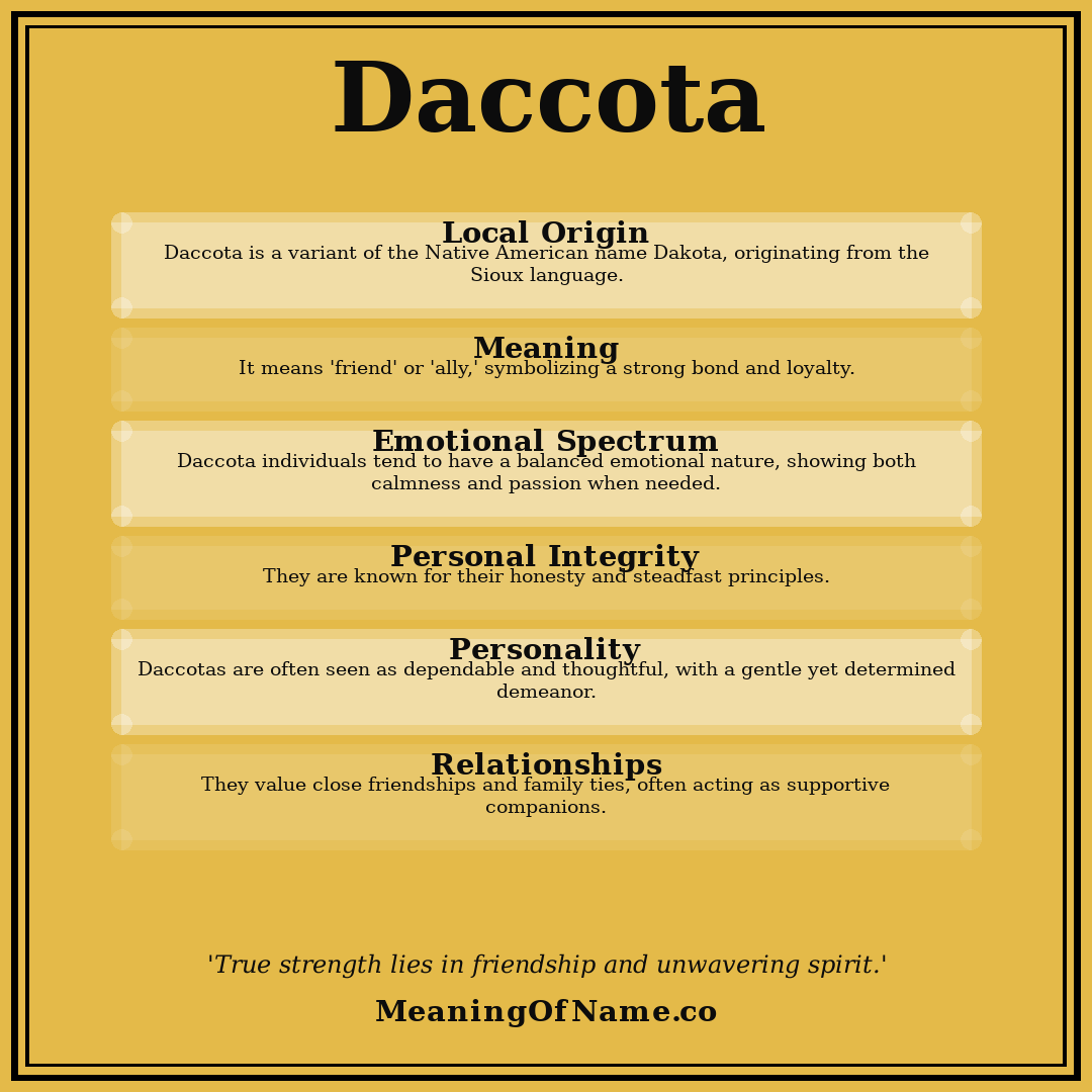 Daccota name meaning poster