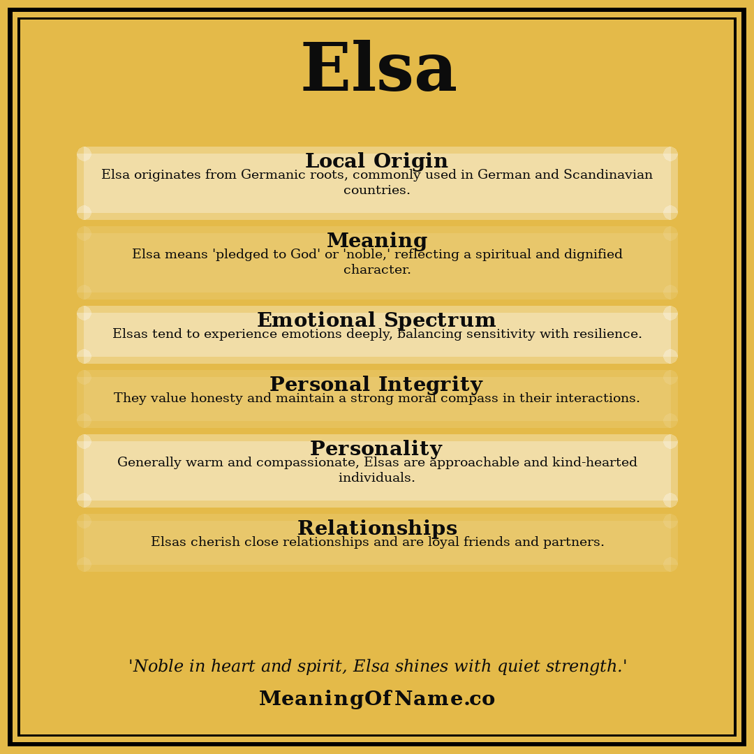Elsa name meaning poster