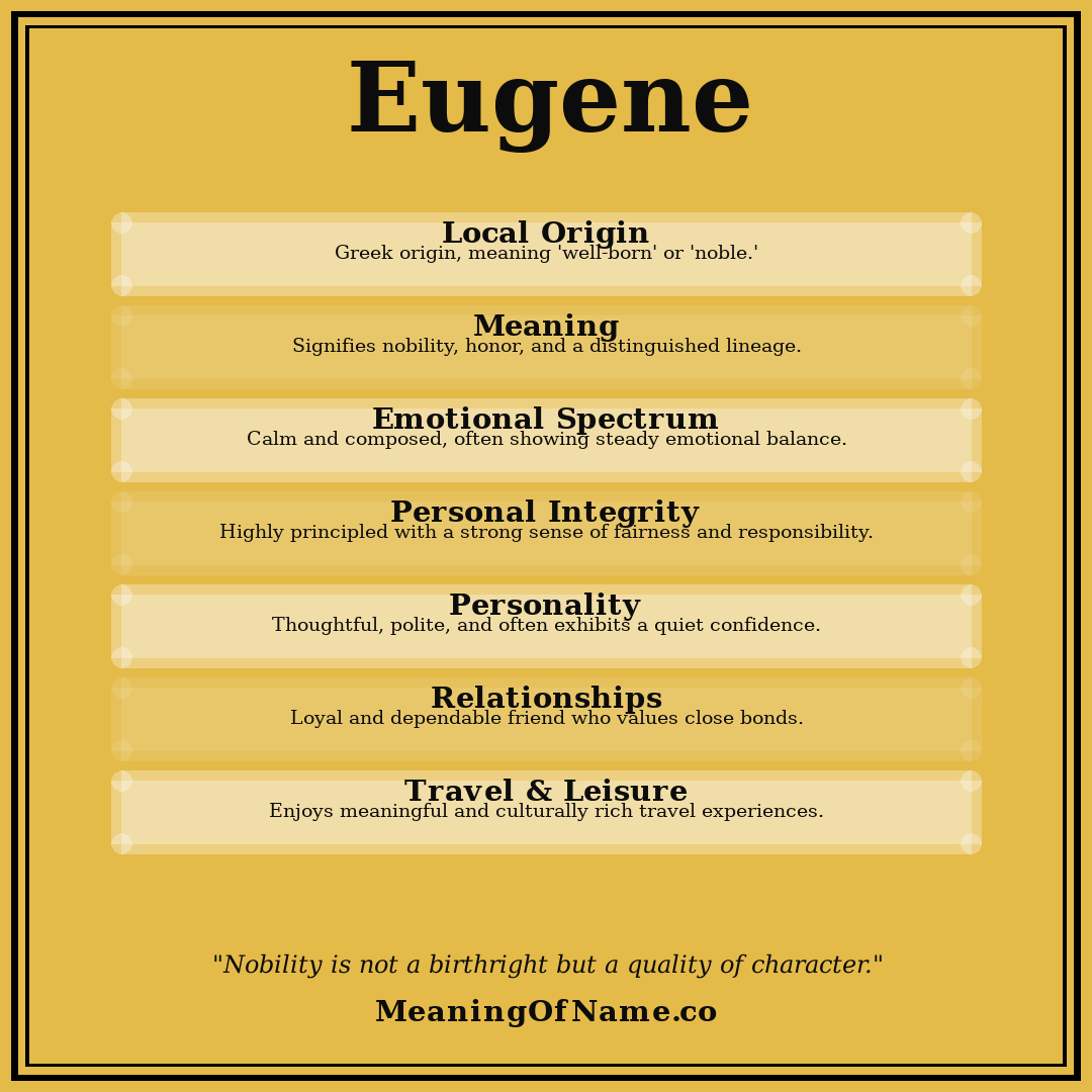 Eugene name meaning poster