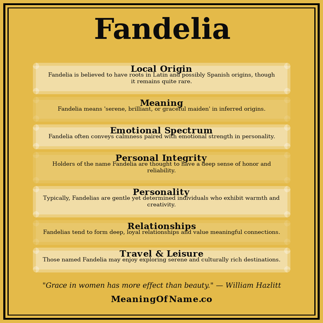 Fandelia name meaning poster