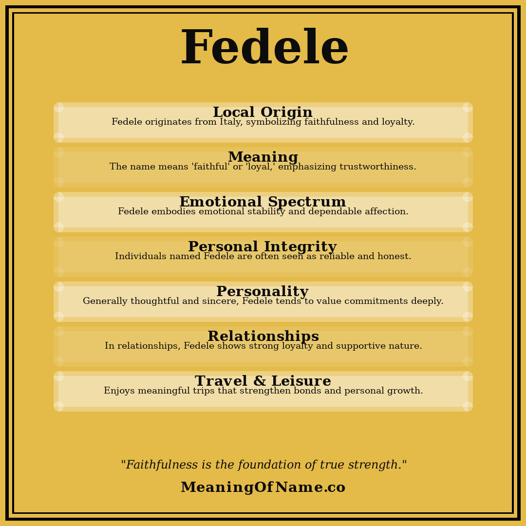 Fedele name meaning poster
