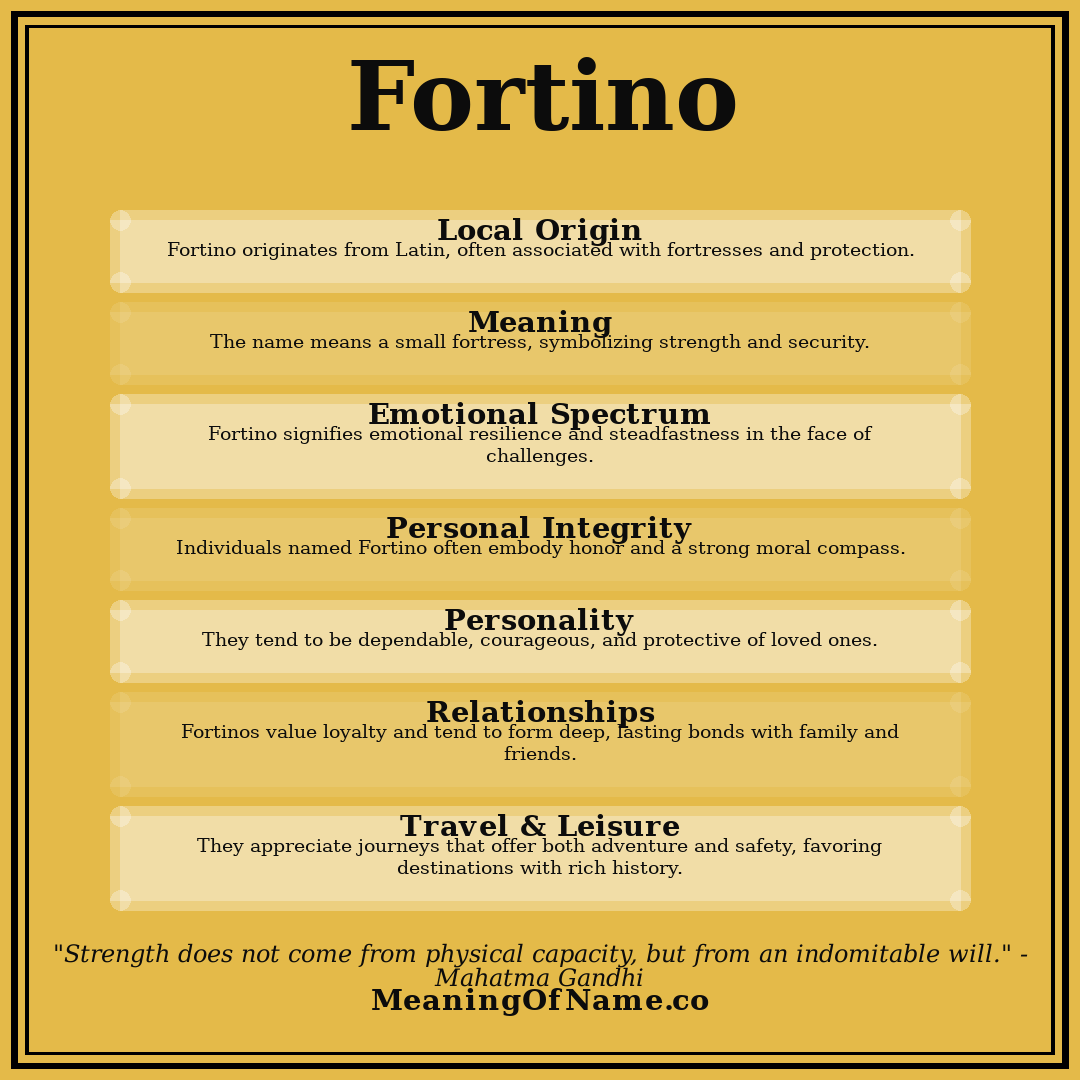 Fortino name meaning poster
