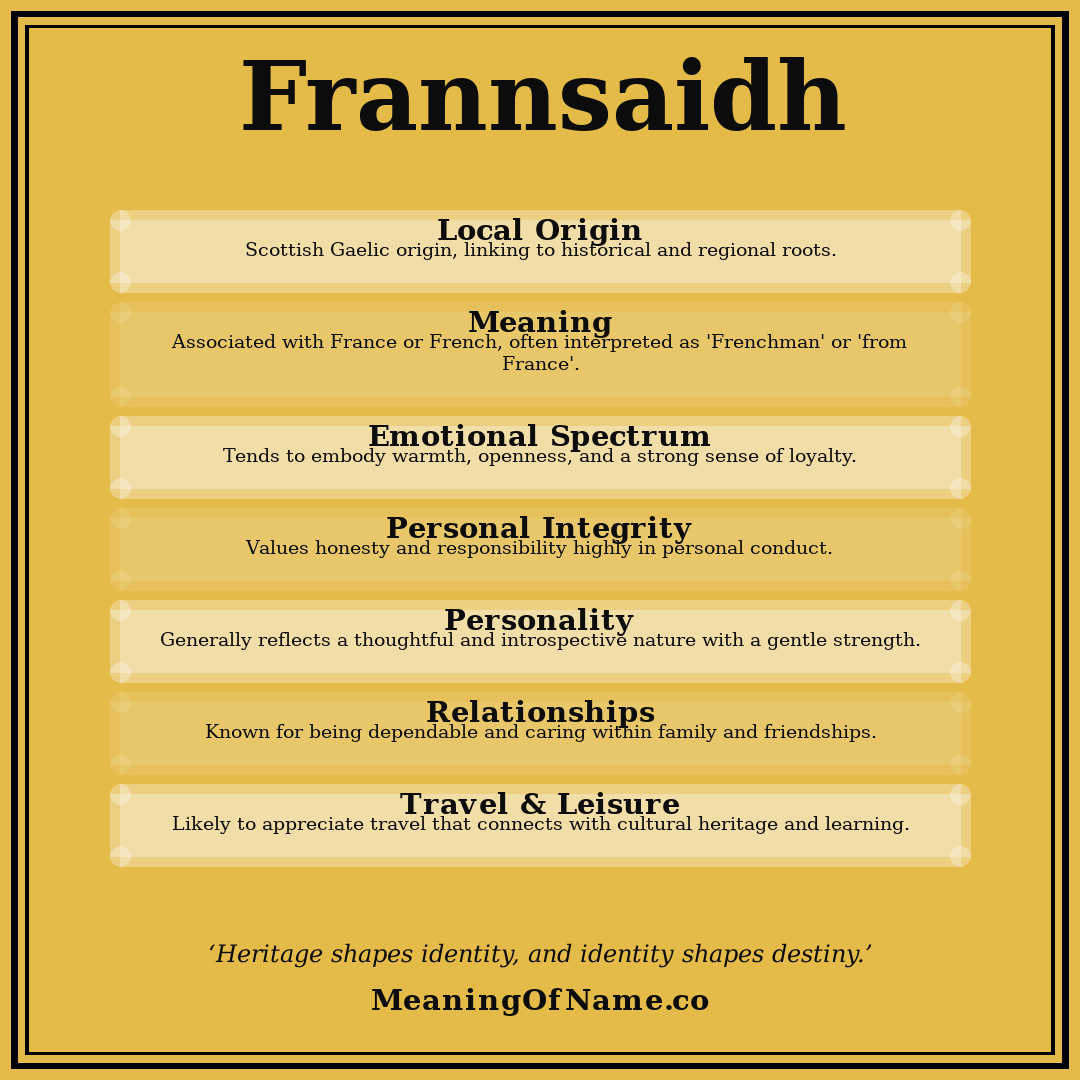 Frannsaidh name meaning poster