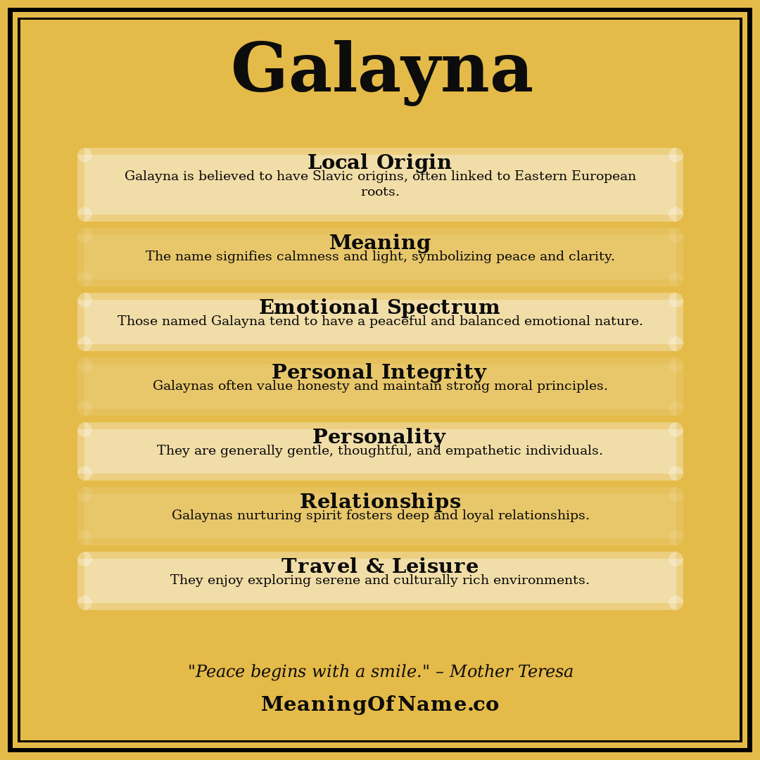 Galayna name meaning poster