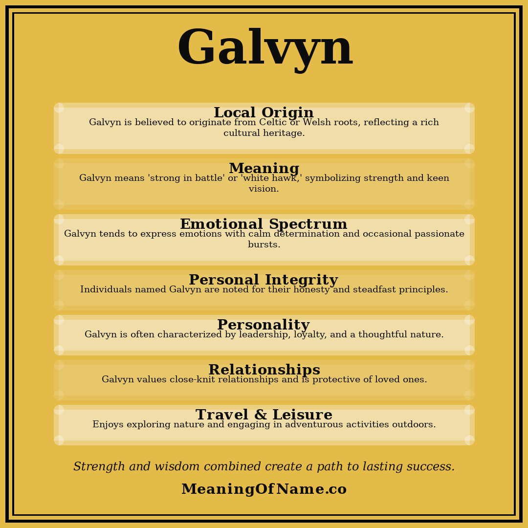 Galvyn name meaning poster