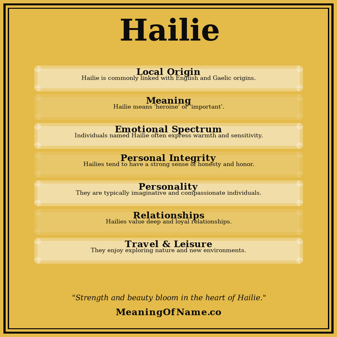 Hailie name meaning poster