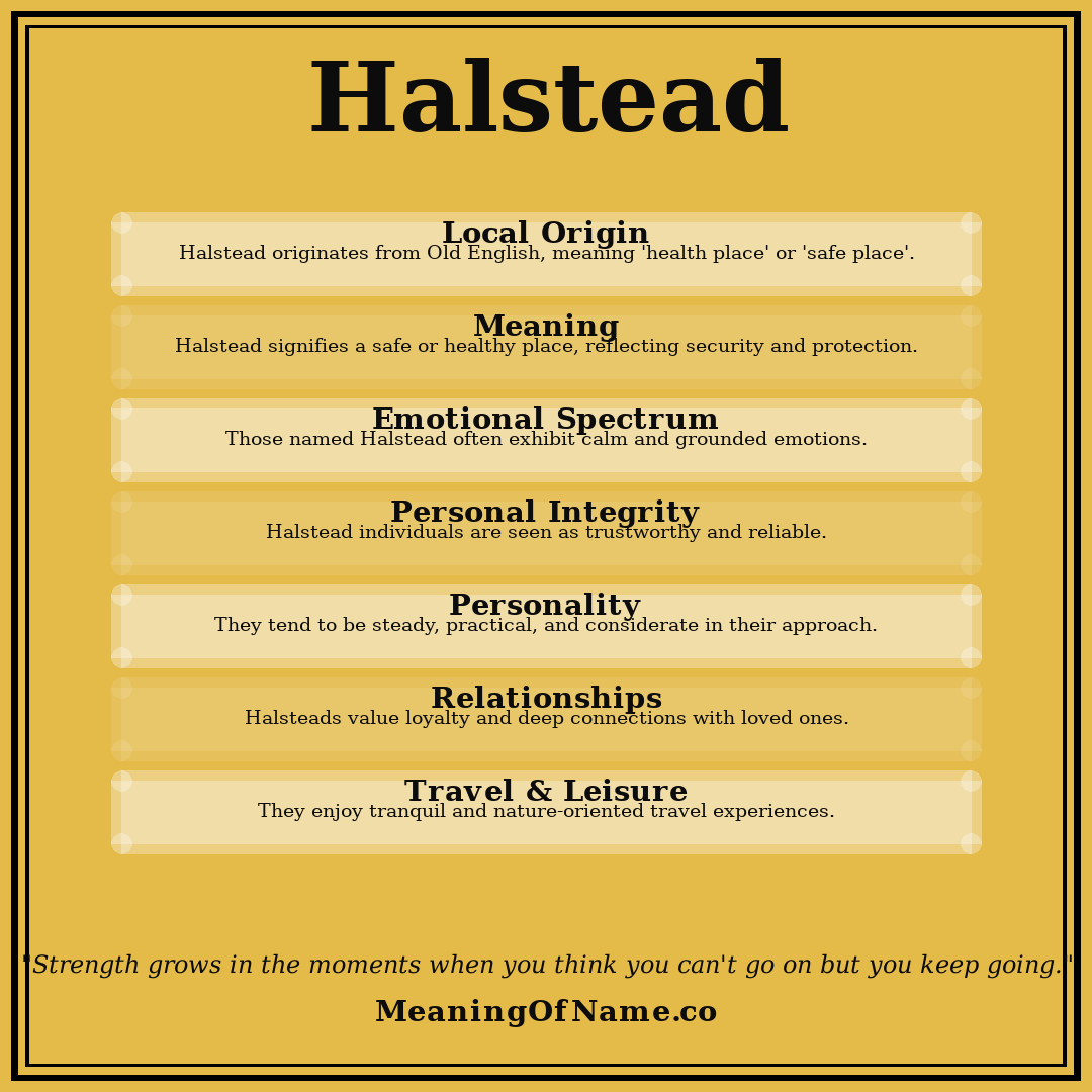 Halstead name meaning poster
