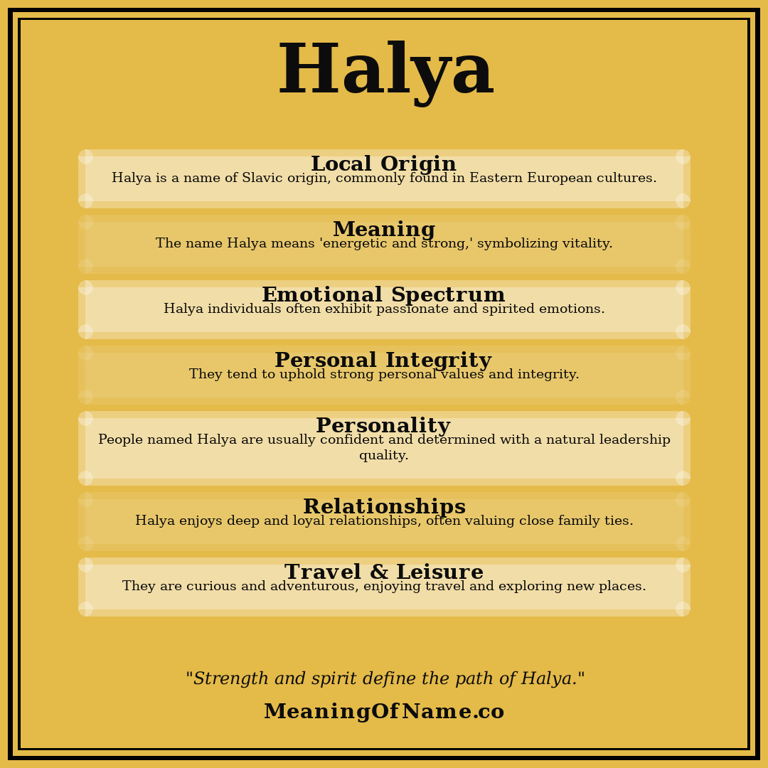 Halya name meaning poster