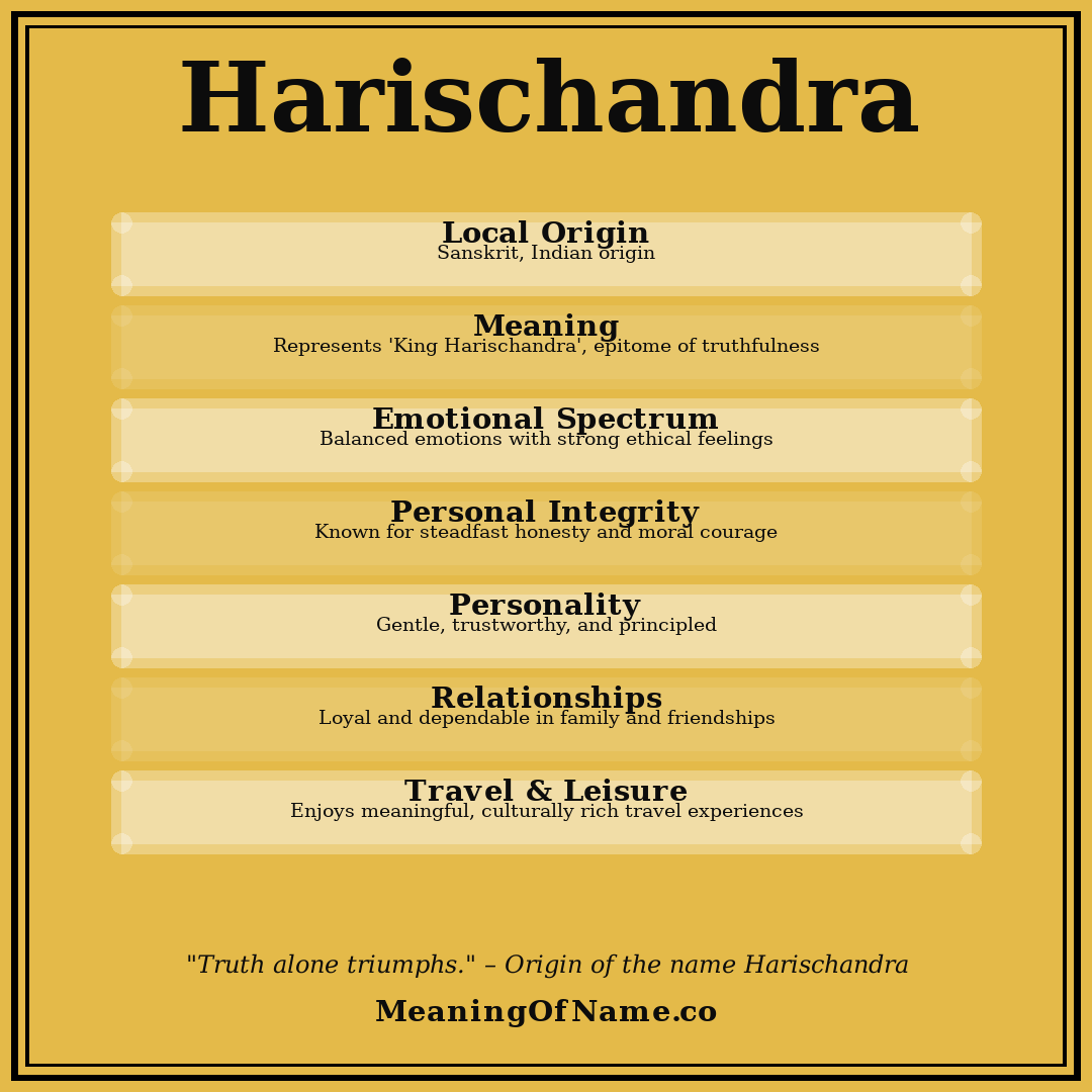 Harischandra name meaning poster