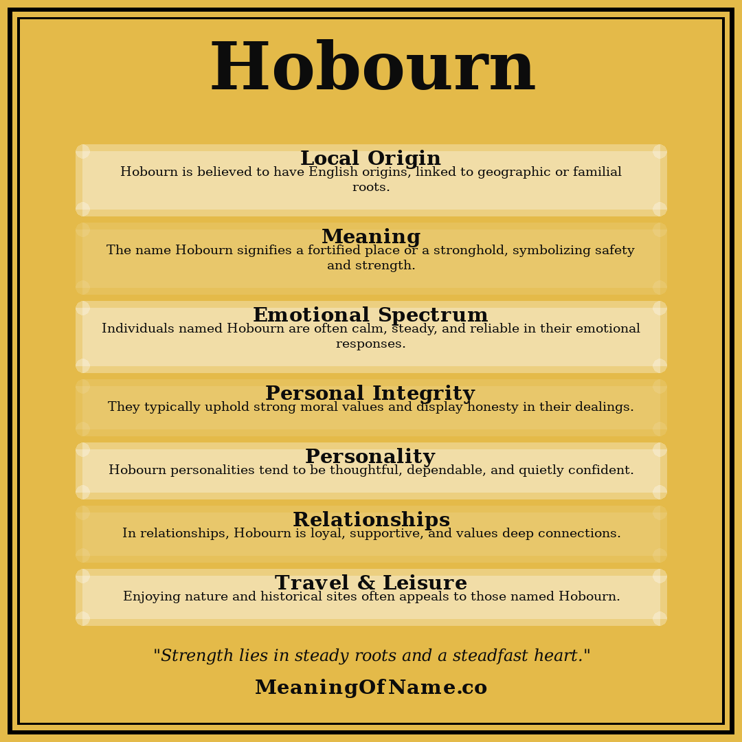 Hobourn name meaning poster