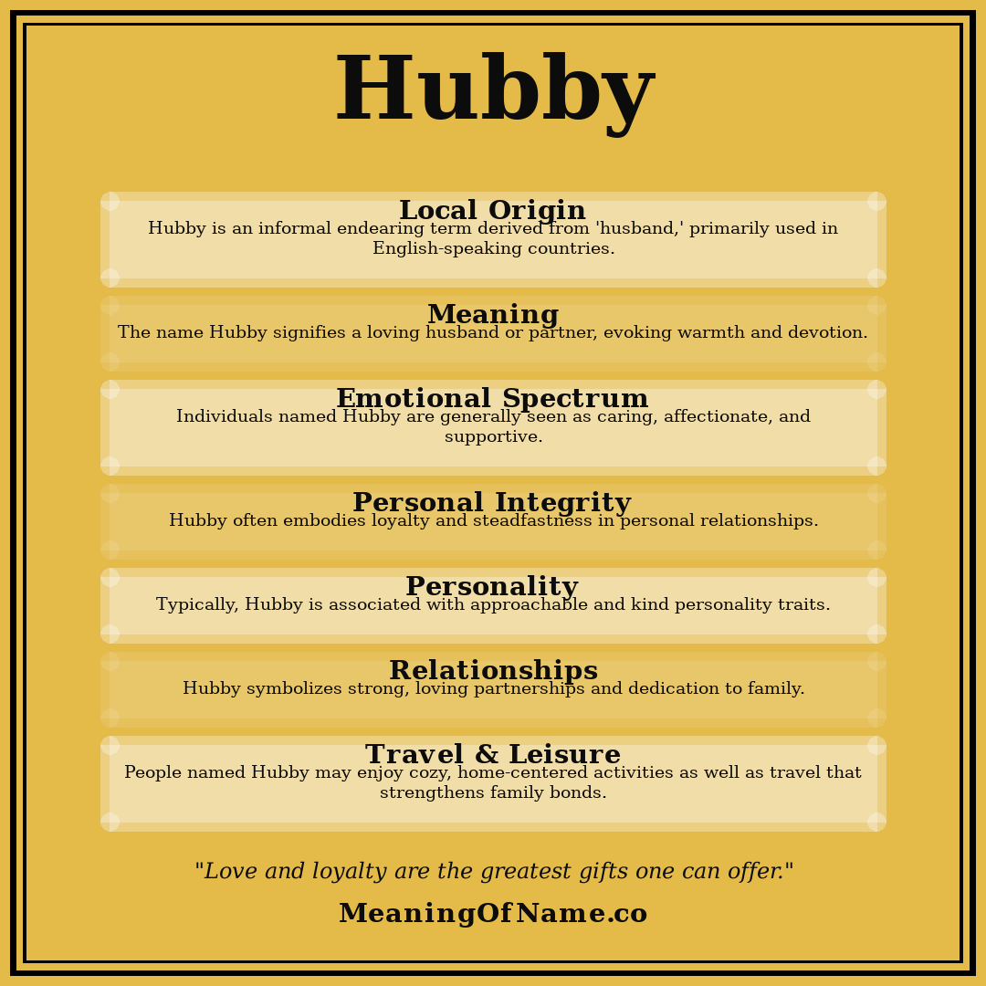 Hubby name meaning poster