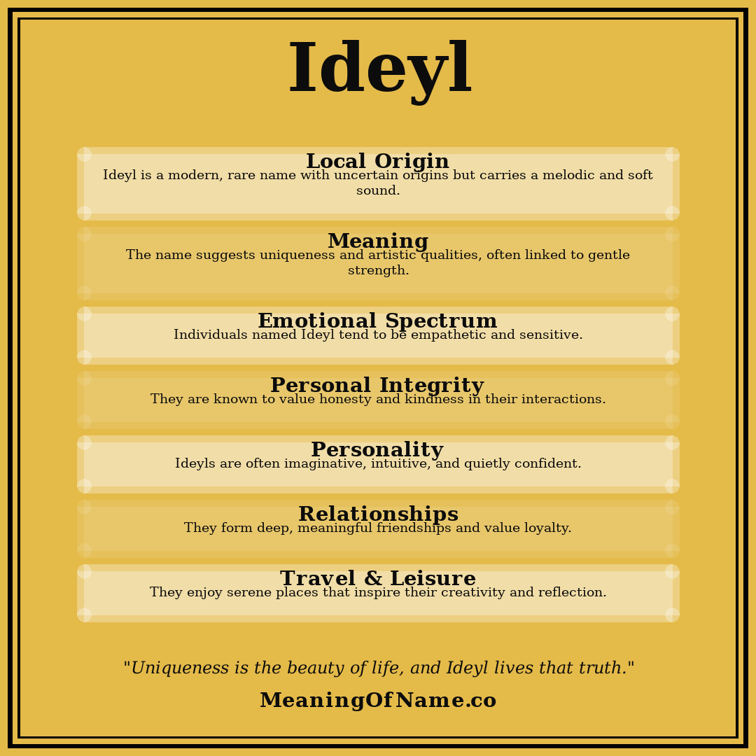 Ideyl name meaning poster