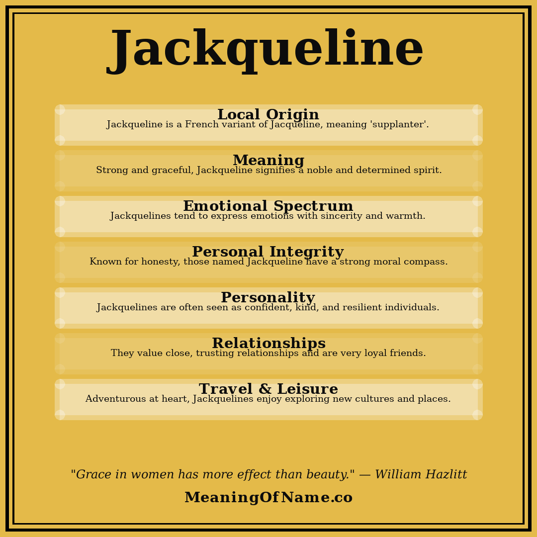 Jackqueline name meaning poster