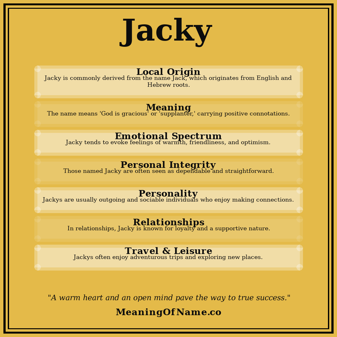 Jacky name meaning poster