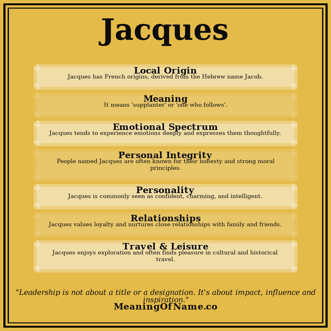 Jacques name meaning poster