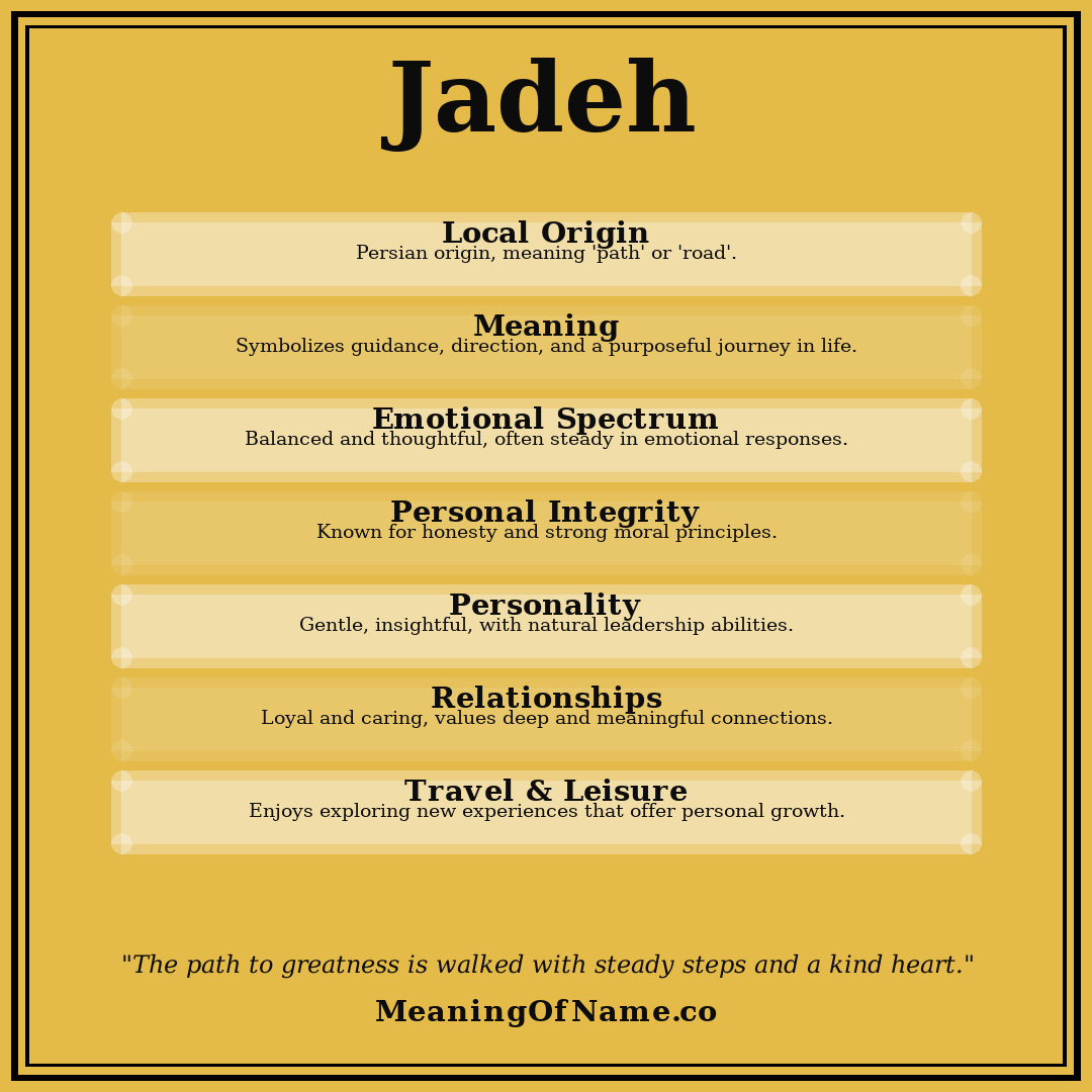 Jadeh name meaning poster